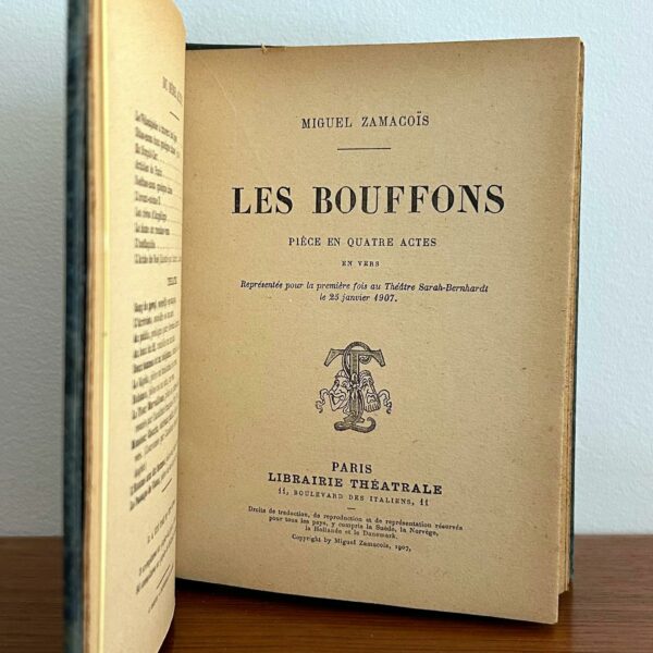 Les Bouffons, Miguel Zamacoïs, Sarah-Bernhardt, Édition Originale, 1907. – Image 2