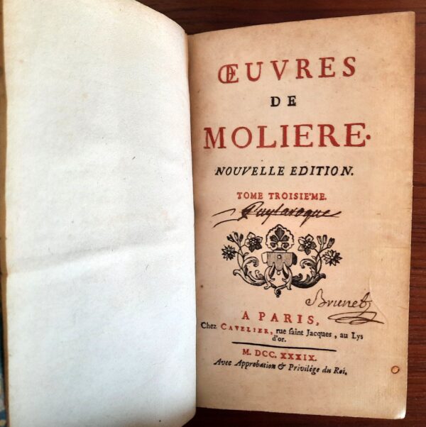 Œuvres de Molière, Tomes I à VII, Chez Cavelier, Paris, 1739. – Image 6