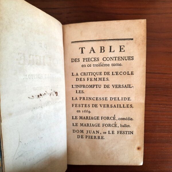 Œuvres de Molière, Tomes I à VII, Chez Cavelier, Paris, 1739. – Image 7