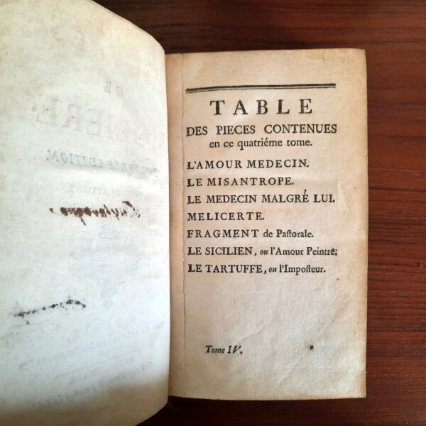 Œuvres de Molière, Tomes I à VII, Chez Cavelier, Paris, 1739. – Image 10