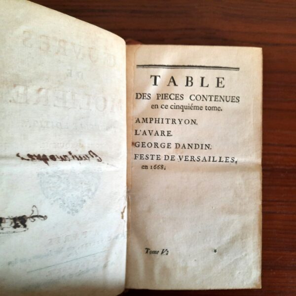 Œuvres de Molière, Tomes I à VII, Chez Cavelier, Paris, 1739. – Image 13