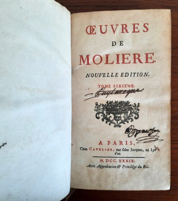 Œuvres de Molière, Tomes I à VII, Chez Cavelier, Paris, 1739. – Image 15