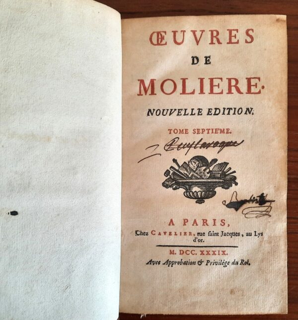 Œuvres de Molière, Tomes I à VII, Chez Cavelier, Paris, 1739. – Image 18