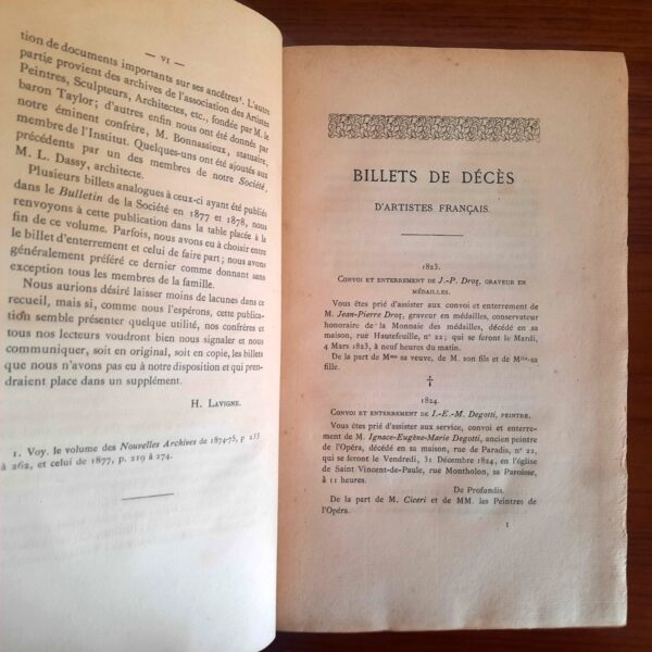 État Civil d'Artistes Français, Hubert Lavigne, Librairie J. Baur, Paris, 1881. – Image 3