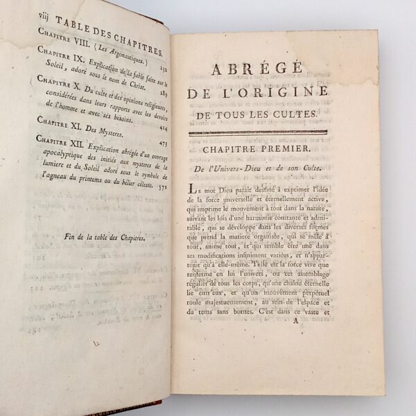 Abrégé de l’Origine de tous les Cultes, Charles-François Dupuis, Édition originale, H. Agasse, Paris, 1798. – Image 3