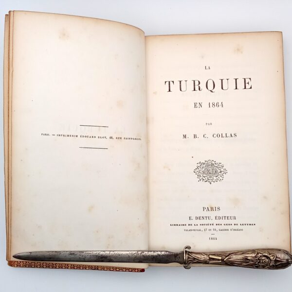 La Turquie en 1864, Bernard-Camille Colas, Édition originale, Dentu, Paris, 1864. – Image 3