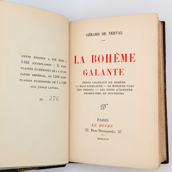 La Bohême Galante, Gérard de Nerval, Le Livre du Divan, 1927. – Image 4