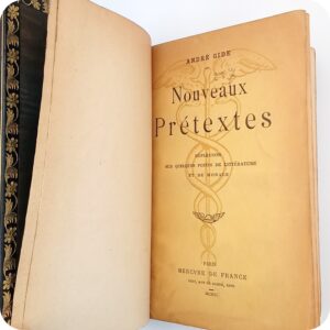 Nouveaux Prétextes, André Gide, Édition originale, Reliure P. Leydet, 1911.