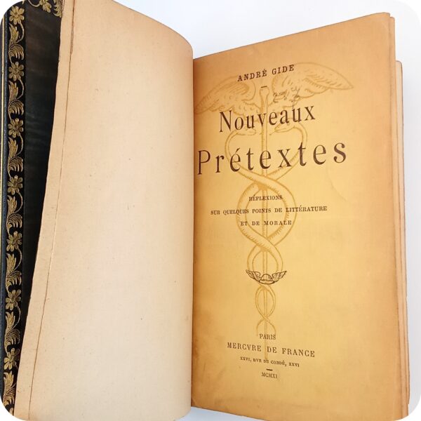 Nouveaux Prétextes, André Gide, Édition originale, Reliure P. Leydet, 1911.