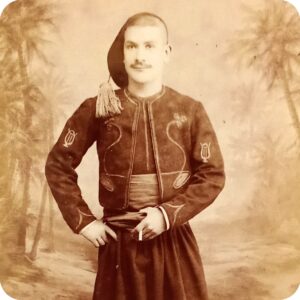 Zouave d'Afrique, P. Cougot, Portrait Carte de Visite, Constantine, Algérie, 1890.