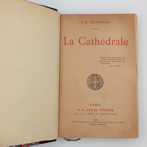 La Cathédrale, J.-K. Huysmans, Cinquième édition, Stock, 1898. – Image 2