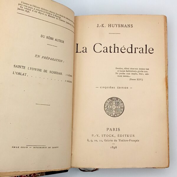 La Cathédrale, J.-K. Huysmans, Cinquième édition, Stock, 1898. – Image 3