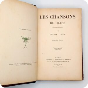 Pierre Louÿs, Les Chansons de Bilitis, Cinquième édition, Mercure de France, 1898